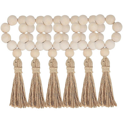 Koka pērlīšu salvešu gredzeni Garland ar pušķiem Lauku mājas krelles Lauku stila galda salvešu turētājs Kāzas Mājas Boho dekors