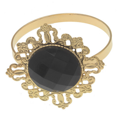 24gab Zelta salvešu gredzeni kāzām virtuves galdam, akrila salvetes turētājs vakariņu iekārtai, strasu dekorēšanai.