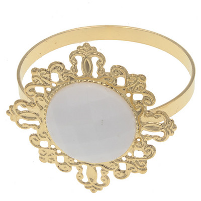 24gab Zelta salvešu gredzeni kāzām virtuves galdam, akrila salvetes turētājs vakariņu iekārtai, strasu dekorēšanai.