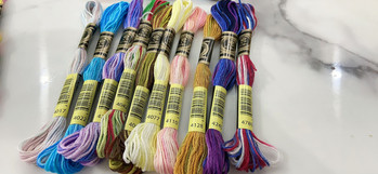 Разноцветен памучен конец за бродиране 6 нишки 8 метра на чиле Различни цветове Конец за кръстат шев 41 DMC цвята в 4 комплекта