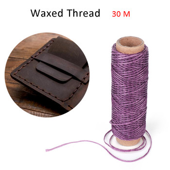 30 м/ролка 1 мм издръжлив восъчен конец, памучен шнур, шнур, каишка, ръчно зашит конец за кожени аксесоари, инструмент за ръчна изработка