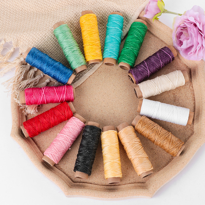 30 m / ritinys 1 mm patvarus vaškuotas siūlas Medvilninis laido dirželis Rankų siuvimo siūlas odai medžiaga Priedai Rankų darbo įrankis