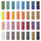 0,65 mm odinis vaškuotas siūlas, skirtas „pasidaryk pats“ rankdarbių įrankiui, 25 metrų apvali vaškuota siuvimo linija, 32 spalvų