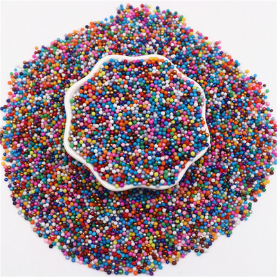 50g/παρτίδα 2mm Bitty στρογγυλές γυάλινες χάντρες για τέχνη νυχιών Πολύχρωμες γυάλινες χάντρες χωρίς τρύπες για κρεμαστά αξεσουάρ κολιέ Diy