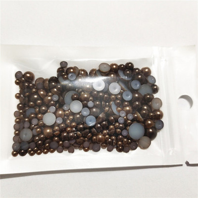 Bezmaksas piegāde 3 mm–8 mm 10 g jaukta izmēra ABS pērļu imitācijas pusapaļa plakana pērļu līme uz pērlītēm, nagu mākslas darbi, amatniecības izstrādājumi.