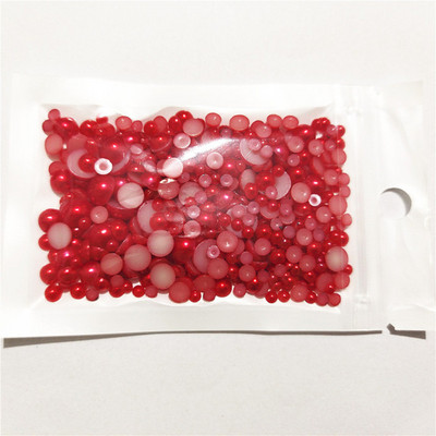 Bezmaksas piegāde 3 mm–8 mm 10 g jaukta izmēra ABS pērļu imitācijas pusapaļa plakana pērļu līme uz pērlītēm, nagu mākslas darbi, amatniecības izstrādājumi.