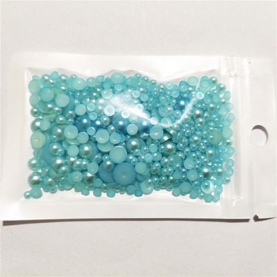 Bezmaksas piegāde 3 mm–8 mm 10 g jaukta izmēra ABS pērļu imitācijas pusapaļa plakana pērļu līme uz pērlītēm, nagu mākslas darbi, amatniecības izstrādājumi.