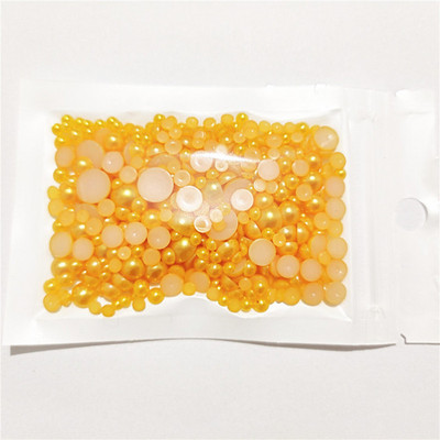 Bezmaksas piegāde 3 mm–8 mm 10 g jaukta izmēra ABS pērļu imitācijas pusapaļa plakana pērļu līme uz pērlītēm, nagu mākslas darbi, amatniecības izstrādājumi.