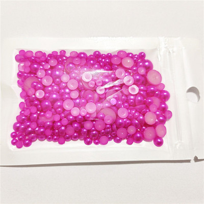 Bezmaksas piegāde 3 mm–8 mm 10 g jaukta izmēra ABS pērļu imitācijas pusapaļa plakana pērļu līme uz pērlītēm, nagu mākslas darbi, amatniecības izstrādājumi.