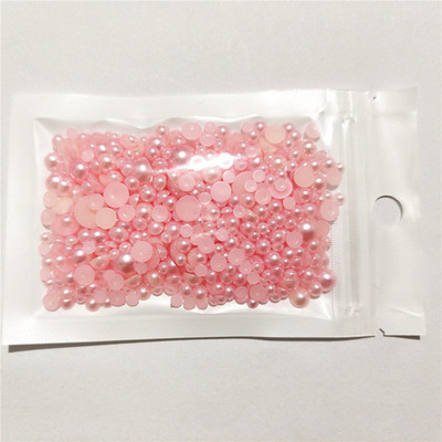Bezmaksas piegāde 3 mm–8 mm 10 g jaukta izmēra ABS pērļu imitācijas pusapaļa plakana pērļu līme uz pērlītēm, nagu mākslas darbi, amatniecības izstrādājumi.