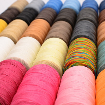 4бр. Цвят/Комплект 0,8 мм восъчен конец за кожени занаяти Направи си сам восъчен шнур Конец за ръчно зашиване Плосък восъчен 40-цветен конец