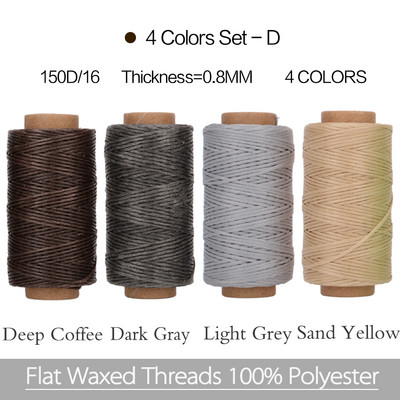 4gab krāsa/komplekts 0,8mm vaskots vītne ādas amatniecībai DIY vaksēta aukla roku izšūšanas diegs plakana vaskota 40 krāsu šūšanas līnija