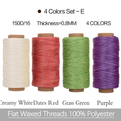 4gab krāsa/komplekts 0,8mm vaskots vītne ādas amatniecībai DIY vaksēta aukla roku izšūšanas diegs plakana vaskota 40 krāsu šūšanas līnija