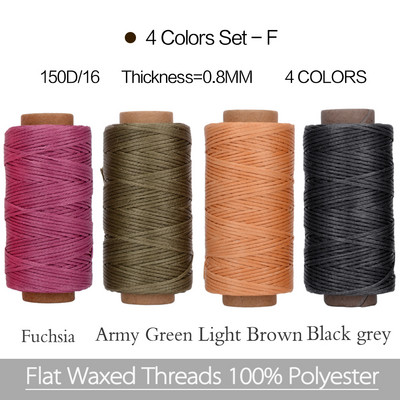 4gab krāsa/komplekts 0,8mm vaskots vītne ādas amatniecībai DIY vaksēta aukla roku izšūšanas diegs plakana vaskota 40 krāsu šūšanas līnija