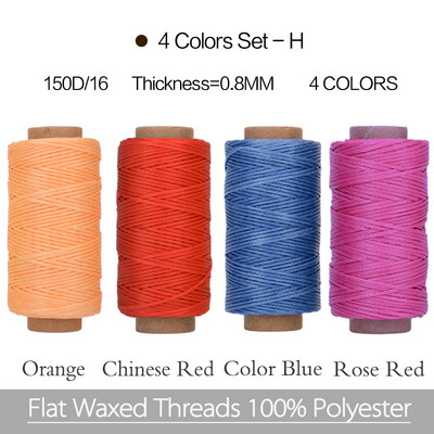 4gab krāsa/komplekts 0,8mm vaskots vītne ādas amatniecībai DIY vaksēta aukla roku izšūšanas diegs plakana vaskota 40 krāsu šūšanas līnija
