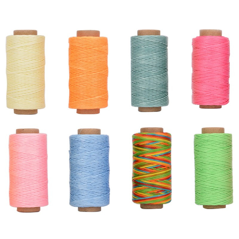 4gab krāsa/komplekts 0,8mm vaskots vītne ādas amatniecībai DIY vaksēta aukla roku izšūšanas diegs plakana vaskota 40 krāsu šūšanas līnija