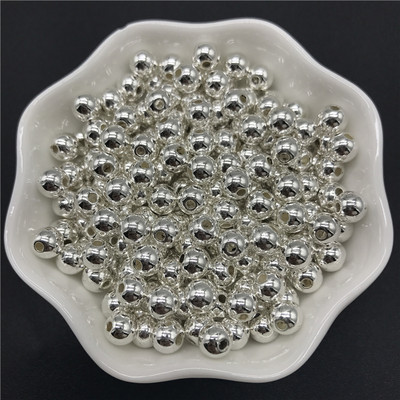 3–12 mm pērļu imitācijas zelta/sudraba brīvas metāla gludas starplikas krelles rokdarbu piederumiem un rotaslietām