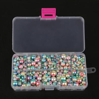 350 τμχ 4-10 χιλιοστά απομίμηση ABS Pearl Beads Rainbow Μικτού μεγέθους Στρογγυλές Χαλαρές Χάντρες για Αξεσουάρ ενδυμάτων DIY Craft, δεν περιλαμβάνουν κουτιά