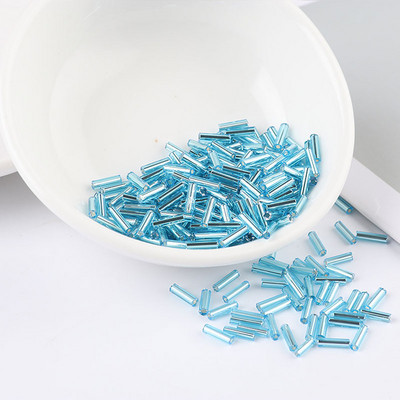 200 τεμ/τσάντα Seedbead Tube 2*6mm Ασημένιος πυρήνας Τσέχικα γυάλινα Seed Bugle Beads Κέντημα με σταυροβελονιά Κοσμήματα DIY Αξεσουάρ ενδυμάτων