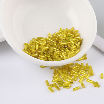 200 τεμ/τσάντα Seedbead Tube 2*6mm Ασημένιος πυρήνας Τσέχικα γυάλινα Seed Bugle Beads Κέντημα με σταυροβελονιά Κοσμήματα DIY Αξεσουάρ ενδυμάτων