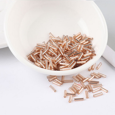 200 τεμ/τσάντα Seedbead Tube 2*6mm Ασημένιος πυρήνας Τσέχικα γυάλινα Seed Bugle Beads Κέντημα με σταυροβελονιά Κοσμήματα DIY Αξεσουάρ ενδυμάτων