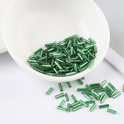 200 τεμ/τσάντα Seedbead Tube 2*6mm Ασημένιος πυρήνας Τσέχικα γυάλινα Seed Bugle Beads Κέντημα με σταυροβελονιά Κοσμήματα DIY Αξεσουάρ ενδυμάτων