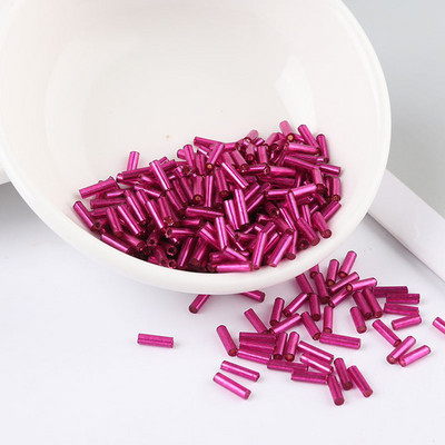 200 τεμ/τσάντα Seedbead Tube 2*6mm Ασημένιος πυρήνας Τσέχικα γυάλινα Seed Bugle Beads Κέντημα με σταυροβελονιά Κοσμήματα DIY Αξεσουάρ ενδυμάτων