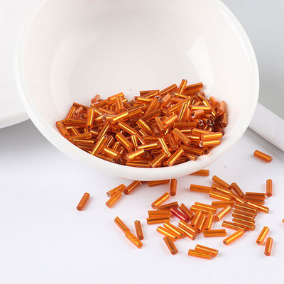 200 τεμ/τσάντα Seedbead Tube 2*6mm Ασημένιος πυρήνας Τσέχικα γυάλινα Seed Bugle Beads Κέντημα με σταυροβελονιά Κοσμήματα DIY Αξεσουάρ ενδυμάτων