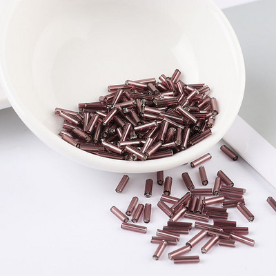 200 τεμ/τσάντα Seedbead Tube 2*6mm Ασημένιος πυρήνας Τσέχικα γυάλινα Seed Bugle Beads Κέντημα με σταυροβελονιά Κοσμήματα DIY Αξεσουάρ ενδυμάτων