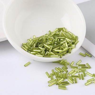 200 τεμ/τσάντα Seedbead Tube 2*6mm Ασημένιος πυρήνας Τσέχικα γυάλινα Seed Bugle Beads Κέντημα με σταυροβελονιά Κοσμήματα DIY Αξεσουάρ ενδυμάτων