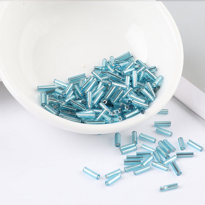 200 τεμ/τσάντα Seedbead Tube 2*6mm Ασημένιος πυρήνας Τσέχικα γυάλινα Seed Bugle Beads Κέντημα με σταυροβελονιά Κοσμήματα DIY Αξεσουάρ ενδυμάτων