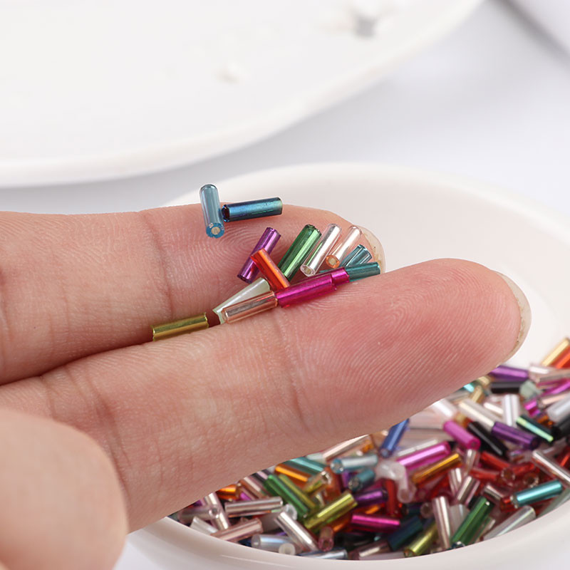 200 τεμ/τσάντα Seedbead Tube 2*6mm Ασημένιος πυρήνας Τσέχικα γυάλινα Seed Bugle Beads Κέντημα με σταυροβελονιά Κοσμήματα DIY Αξεσουάρ ενδυμάτων