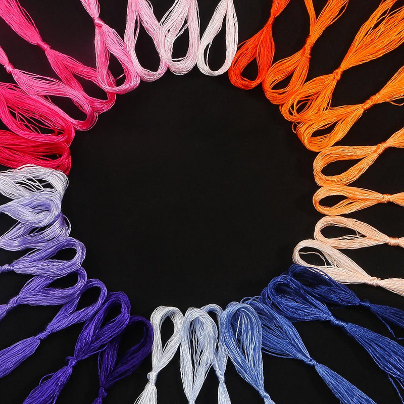 7-8 τμχ/σακούλα Κέντημα μεταξωτό 100% Κλωστή από μετάξι Σπείρα Κέντημα Μικρά ραβδιά Κεντήματος Χεριού Κέντημα Σταυροβελονιά 20μ/τεμ