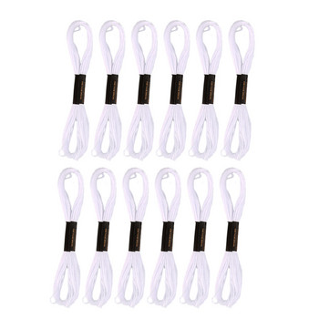 Конец за бродиране с кръстат бод за аксесоари за шиене на домашни занаяти „Направи си сам“ 12 бели+12 черни конци за бродиране