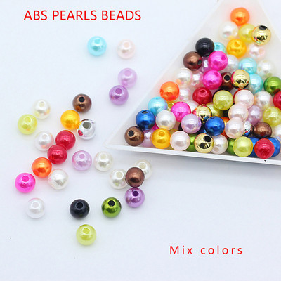 4/6/8/mm Πολλά χρώματα Ακρυλικές Χάντρες Αποστάτης Απομίμηση Πέρλες Στρογγυλές Χαλαρές Χάντρες για Κατασκευή κοσμημάτων Χάντρες με Πέρλες Ενδυμάτων