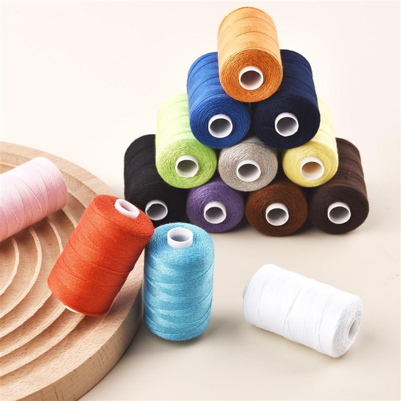 14 krāsas 100% poliestera dzija šūšanas diegu rullīša mašīna ar roku izšūšana 300 metri katra spole Izturīgs mājsaimniecības šūšanas diegs