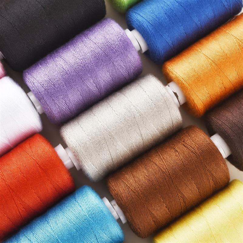 14 krāsas 100% poliestera dzija šūšanas diegu rullīša mašīna ar roku izšūšana 300 metri katra spole Izturīgs mājsaimniecības šūšanas diegs