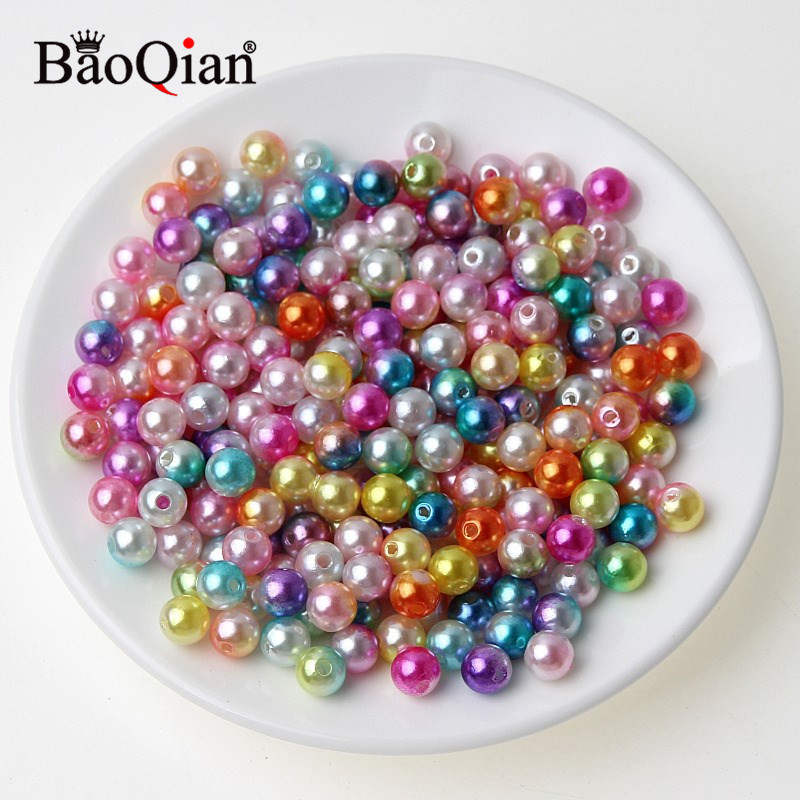 100 τμχ 8 χιλιοστά Στρογγυλές απομιμήσεις ABS μαργαριταρένιες χάντρες για διακόσμηση Λεύκωμα DIY Ραπτική χειροτεχνία Ενδύματα Beadwork Προμήθειες
