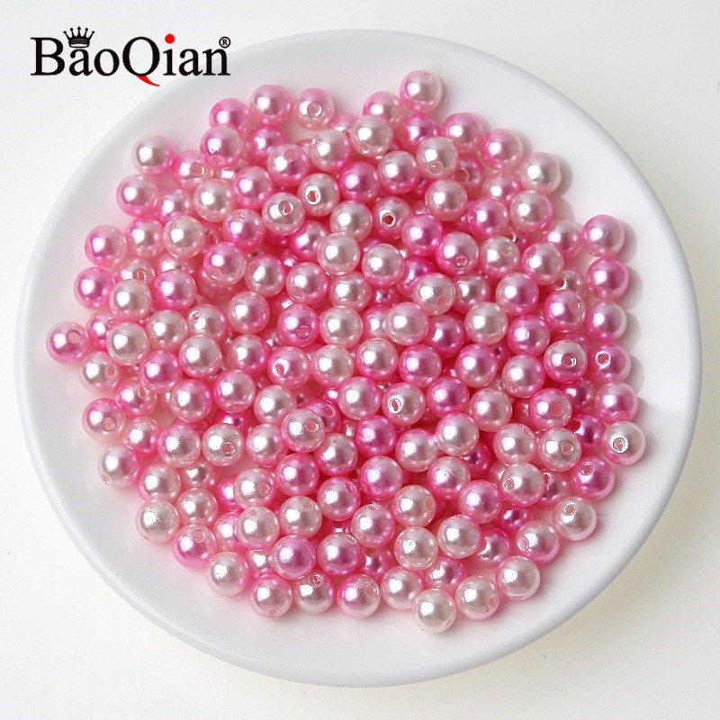 100 τμχ 8 χιλιοστά Στρογγυλές απομιμήσεις ABS μαργαριταρένιες χάντρες για διακόσμηση Λεύκωμα DIY Ραπτική χειροτεχνία Ενδύματα Beadwork Προμήθειες