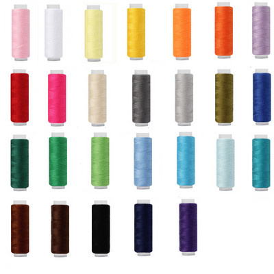 26 Χρώματα 130 μέτρα πολυστερικό νήμα ραπτικής χειρός 402 υψηλής αντοχής μηχανή κεντήματος κλωστές ραπτικής χειροτεχνίας μπαλώματα ραπτικής προμήθειες