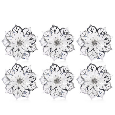 1/6 vnt tuščiaviduriai krištoliniai gėlių servetėlių žiedai virtuvės vakarėliui viešbučiui rankšluosčių laikiklis Kalėdų servetėlių sagčių stalo dekoravimas išmanusis namas