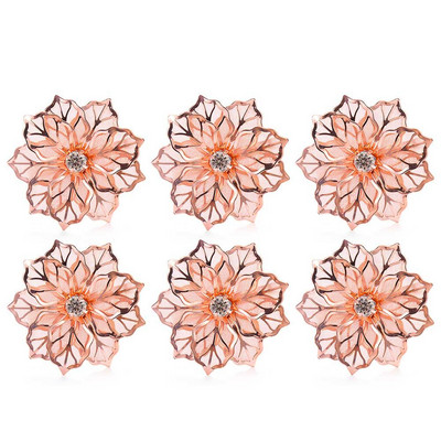 1/6 vnt tuščiaviduriai krištoliniai gėlių servetėlių žiedai virtuvės vakarėliui viešbučiui rankšluosčių laikiklis Kalėdų servetėlių sagčių stalo dekoravimas išmanusis namas