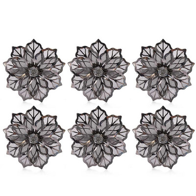 1/6 vnt tuščiaviduriai krištoliniai gėlių servetėlių žiedai virtuvės vakarėliui viešbučiui rankšluosčių laikiklis Kalėdų servetėlių sagčių stalo dekoravimas išmanusis namas