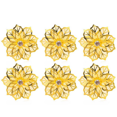 1/6 vnt tuščiaviduriai krištoliniai gėlių servetėlių žiedai virtuvės vakarėliui viešbučiui rankšluosčių laikiklis Kalėdų servetėlių sagčių stalo dekoravimas išmanusis namas