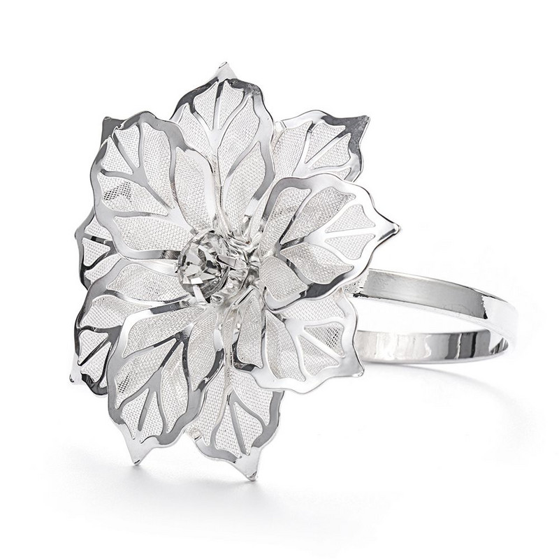 1/6 vnt tuščiaviduriai krištoliniai gėlių servetėlių žiedai virtuvės vakarėliui viešbučiui rankšluosčių laikiklis Kalėdų servetėlių sagčių stalo dekoravimas išmanusis namas