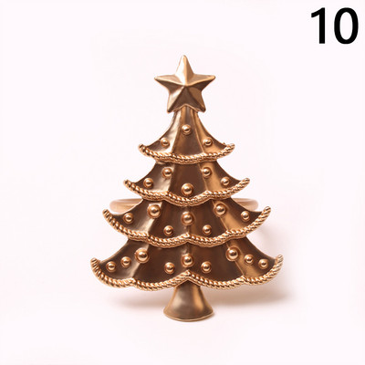 Ziemassvētku salvešu gredzenu turētāji metāla Ziemassvētku vainaga zvans aļņa Ziemassvētku vecīša salvešu turētāji gredzens kāzu banketu viesnīcas vakariņu galda dekors