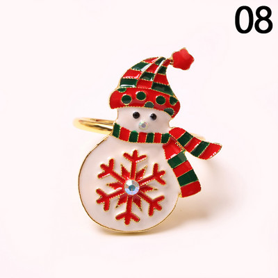 Ziemassvētku salvešu gredzenu turētāji metāla Ziemassvētku vainaga zvans aļņa Ziemassvētku vecīša salvešu turētāji gredzens kāzu banketu viesnīcas vakariņu galda dekors