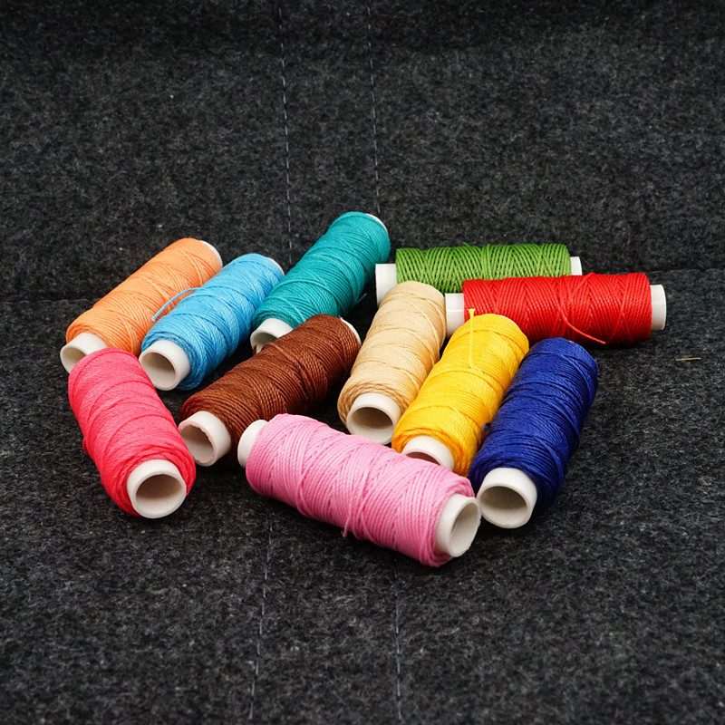 1 vnt. 0,35 mm / 0,45 mm / 0,55 mm odinis vaškuotas siūlas, skirtas rankiniam susiuvimo siūlui plokščia vaškuota siuvimo linija