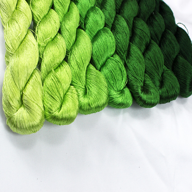 1 vnt 100 % šilko siūlų siuvinėjimas rankomis siuvinėjimas kryželiu 400 m šilko siuvinėjimo siūlai / / Lapų siuvinėjimas / žalia serija