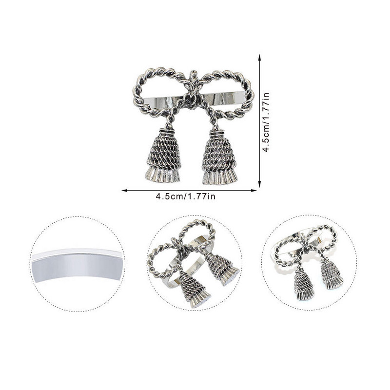 Κόκκινο φιόγκο Δαχτυλίδι για χαρτοπετσέτα Διακόσμηση τραπεζιού γάμου Μεταλλική χρυσή θήκη για χαρτοπετσέτα Δώρο γάμου Νυφικό ντους Είδη διακόσμησης τραπεζιού Νέο